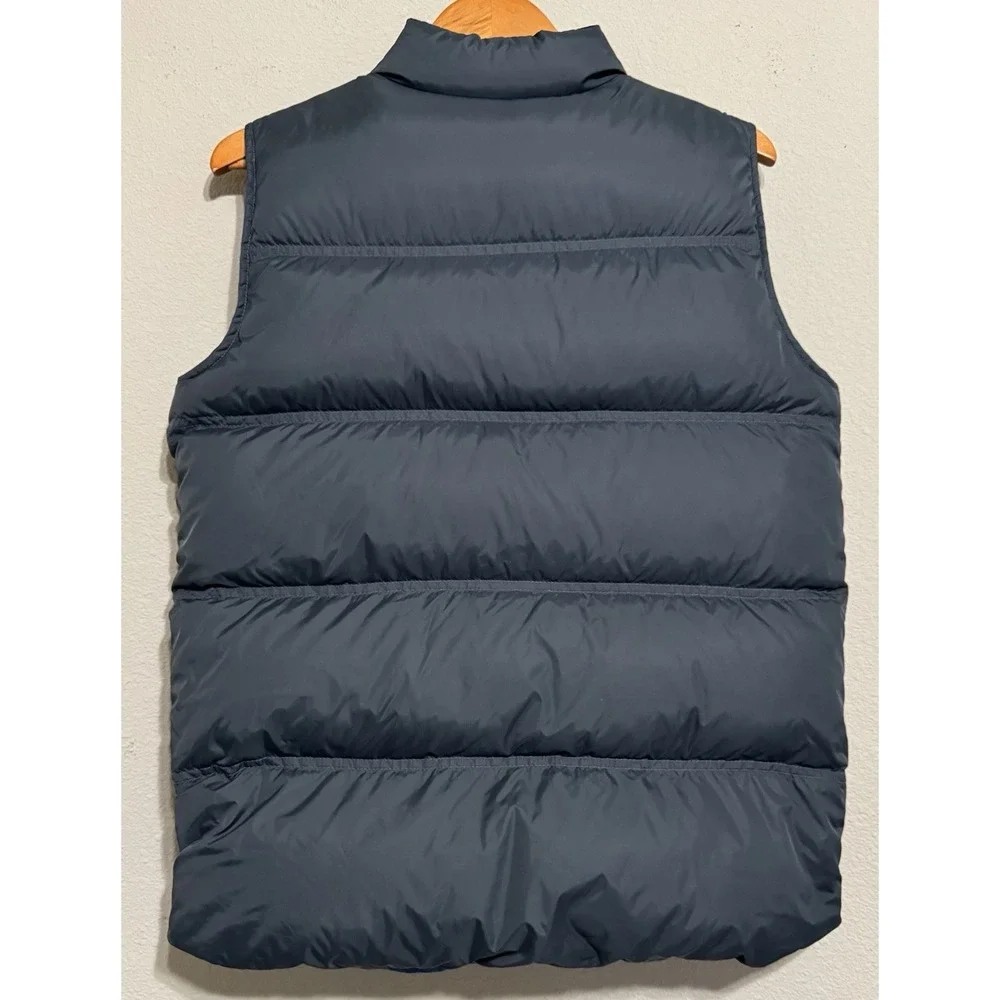 Lands End Quilted Down Puffer‎ Vest Snap Closure Gray, Boys Size XL 18/20